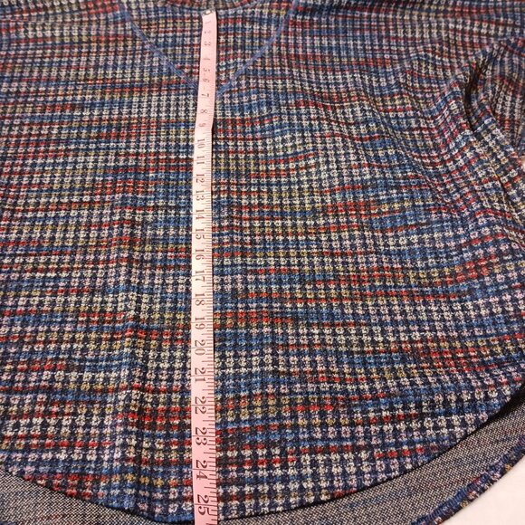 PURE essence Poncho, Denim Blue/Red/Gray, Cowl Neck, Size XL/TG, Layering Piece - Picture 7 of 10